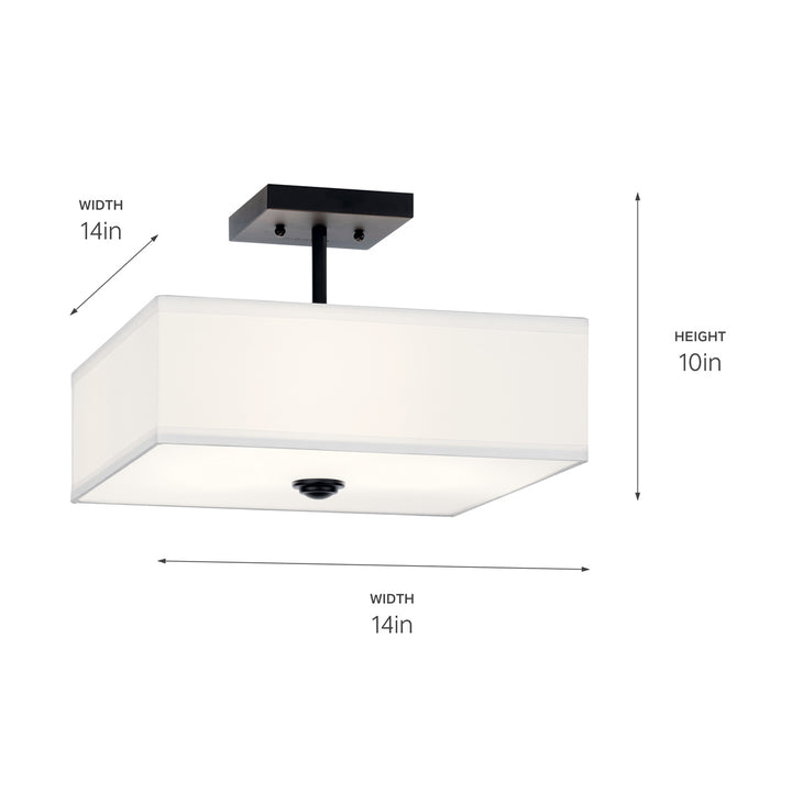 Kichler Canada - 43691BK - Three Light Semi Flush Mount - Shailene - Black