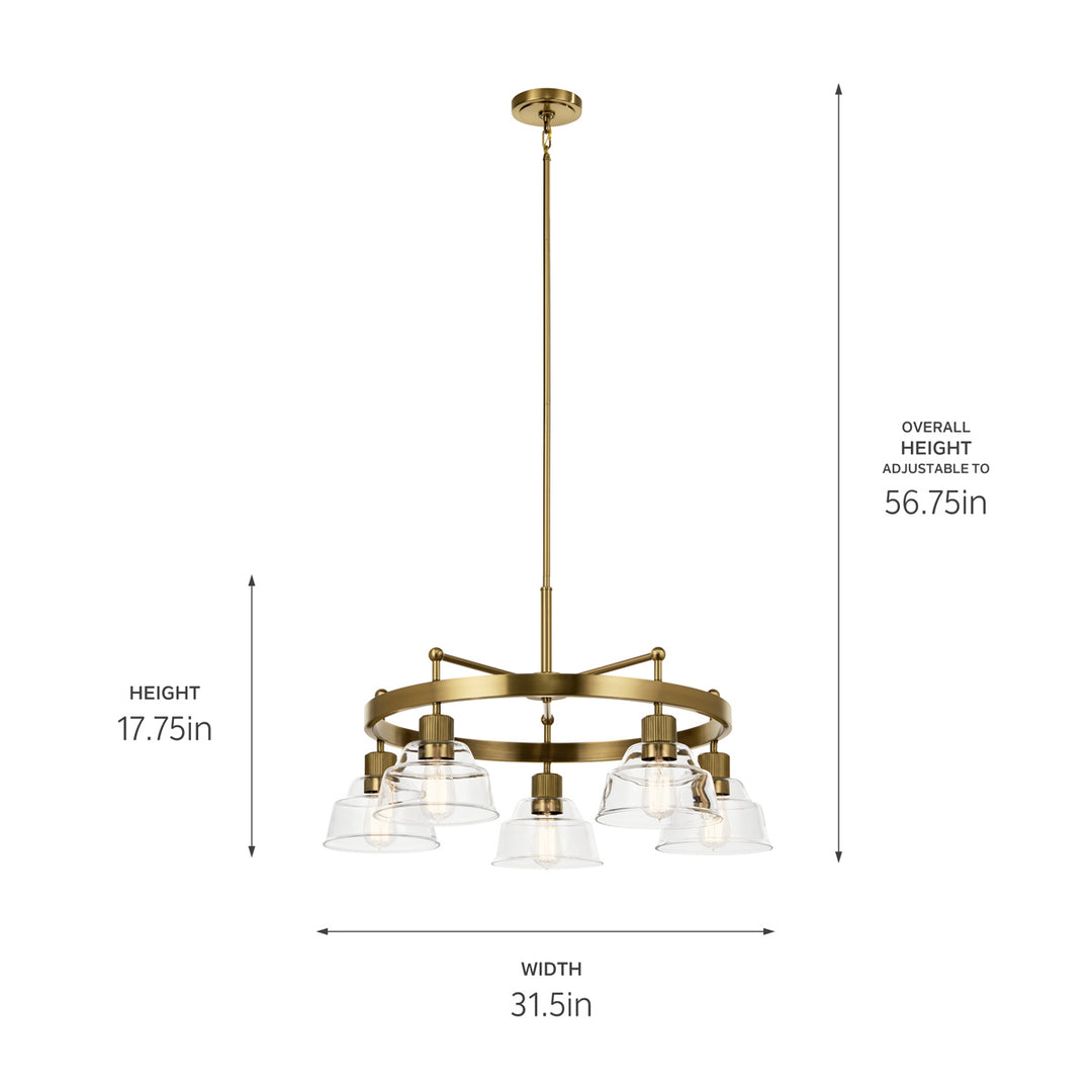 Kichler Canada - 52403BNB - Five Light Chandelier - Eastmont - Brushed Brass