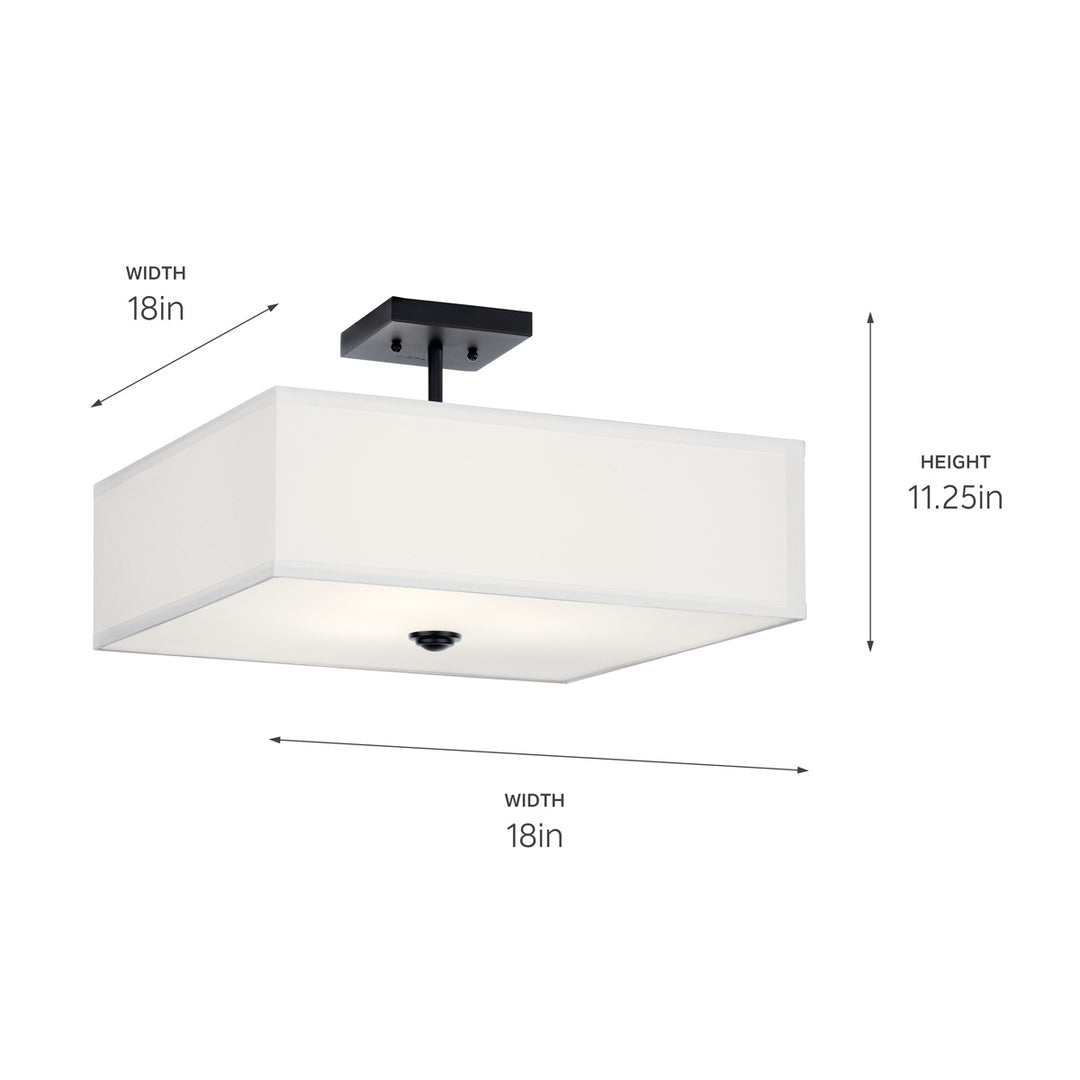 Kichler Canada - 43693BK - Three Light Semi Flush Mount - Shailene - Black