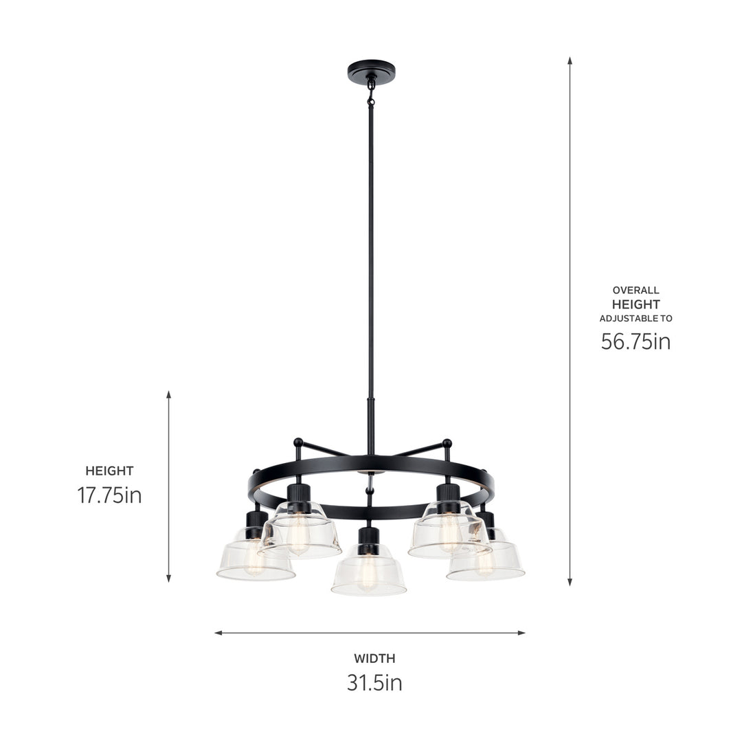 Kichler Canada - 52403BK - Five Light Chandelier - Eastmont - Black