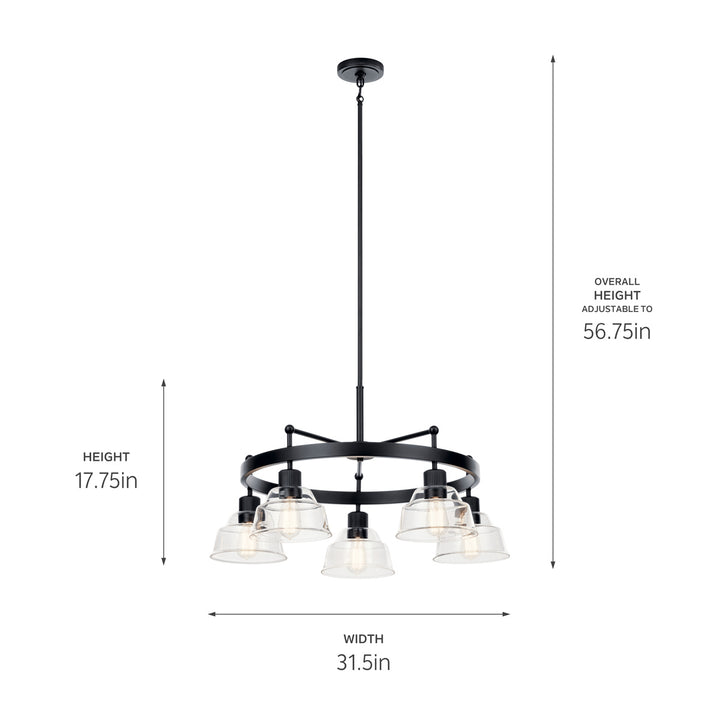 Kichler Canada - 52403BK - Five Light Chandelier - Eastmont - Black