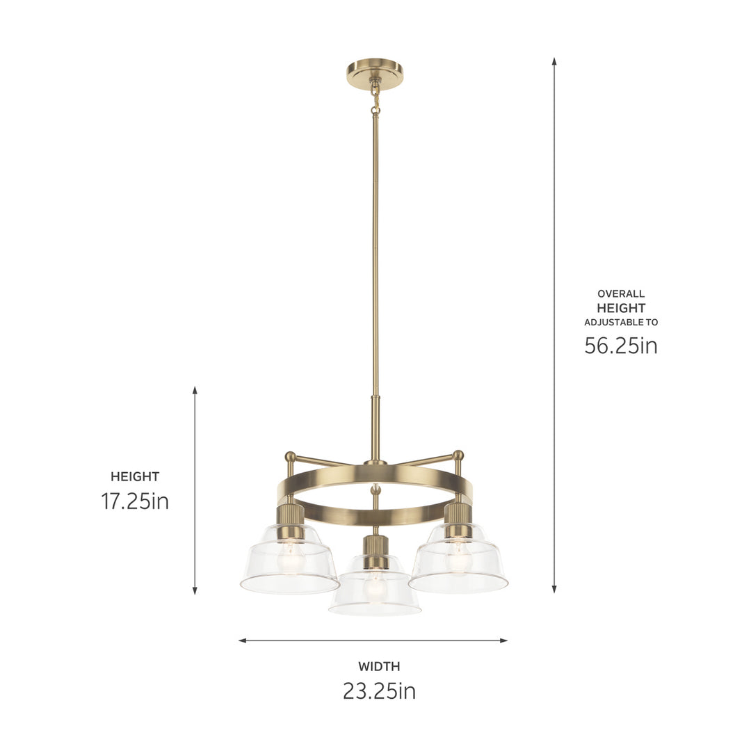 Kichler Canada - 52402BNB - Three Light Chandelier - Eastmont - Brushed Brass