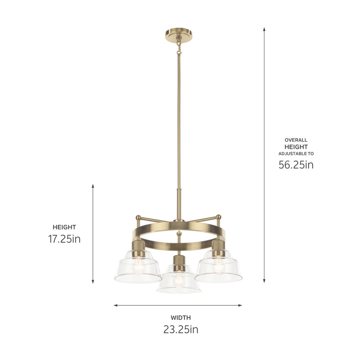 Kichler Canada - 52402BNB - Three Light Chandelier - Eastmont - Brushed Brass
