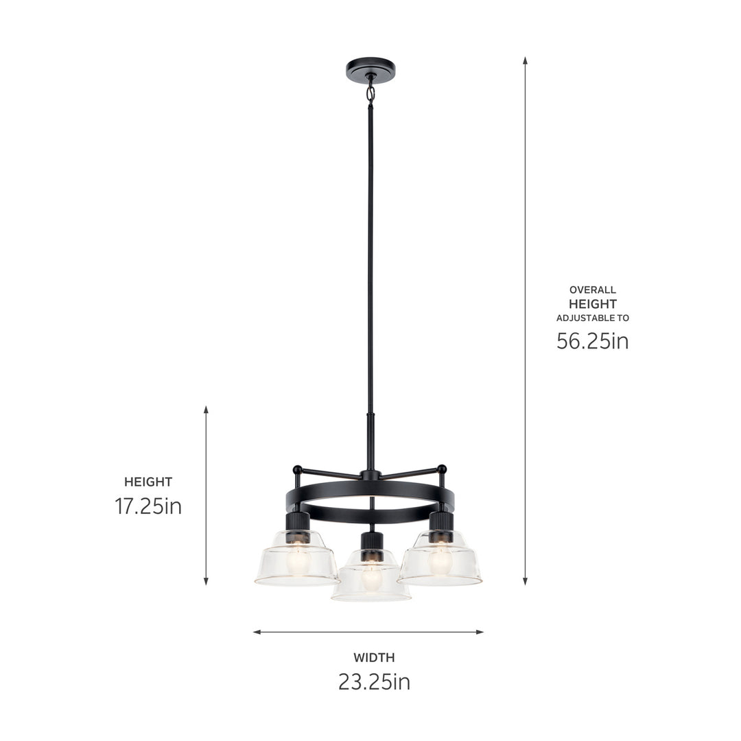 Kichler Canada - 52402BK - Three Light Chandelier - Eastmont - Black