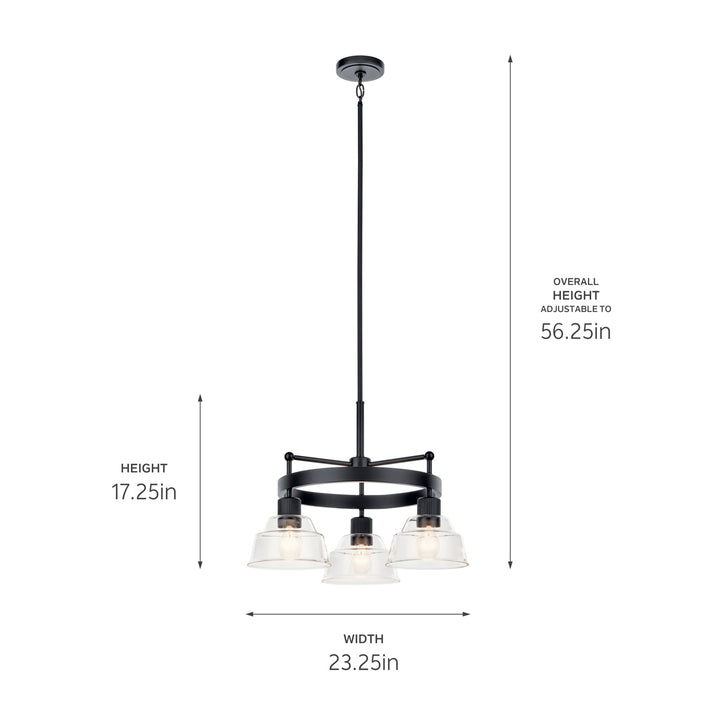 Kichler Canada - 52402BK - Three Light Chandelier - Eastmont - Black