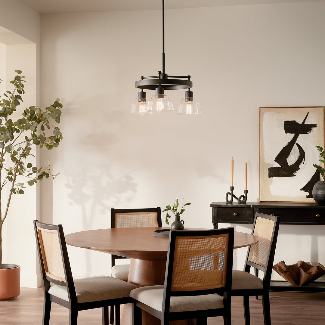 Kichler Canada - 52402BK - Three Light Chandelier - Eastmont - Black