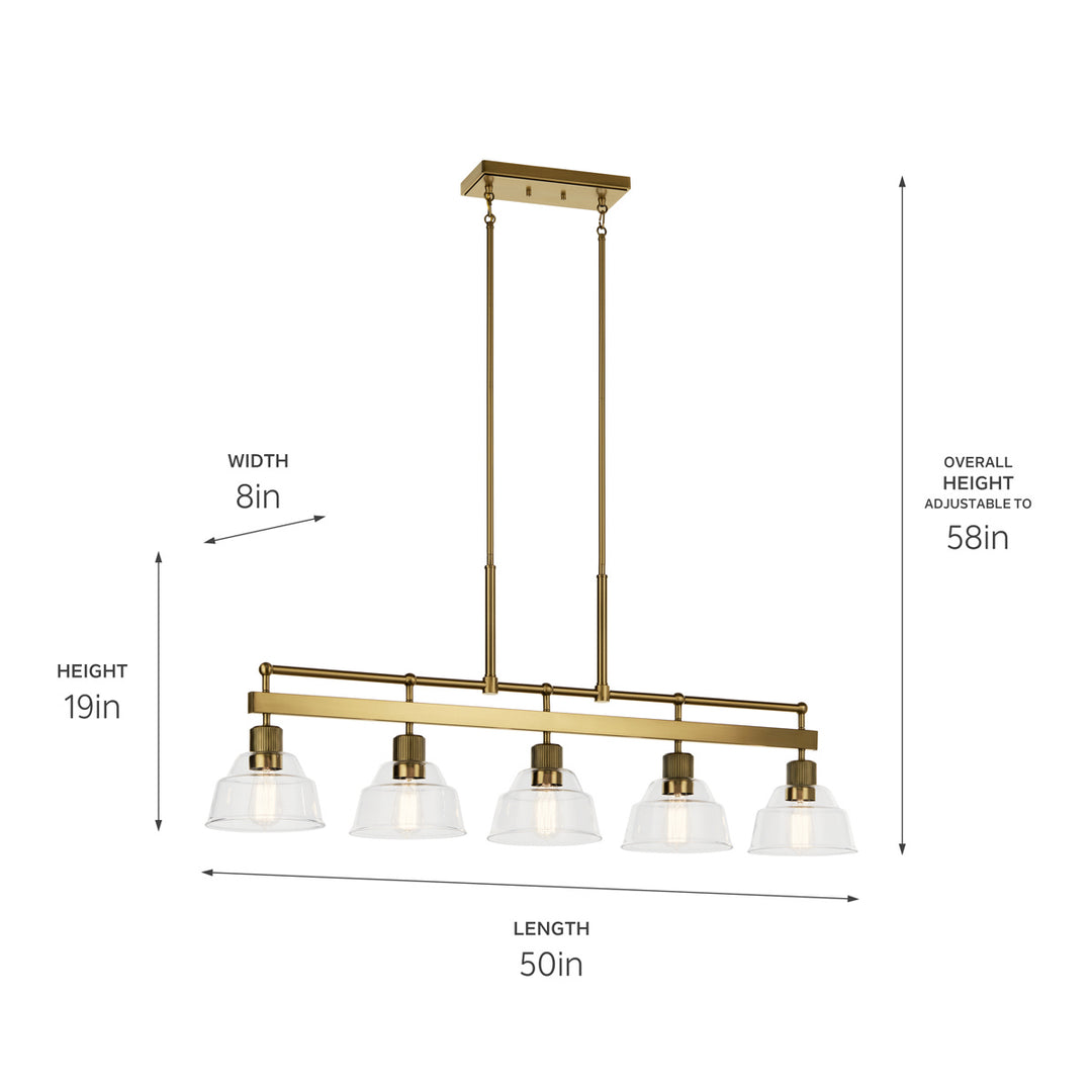 Kichler Canada - 52404BNB - Five Light Linear Chandelier - Eastmont - Brushed Brass