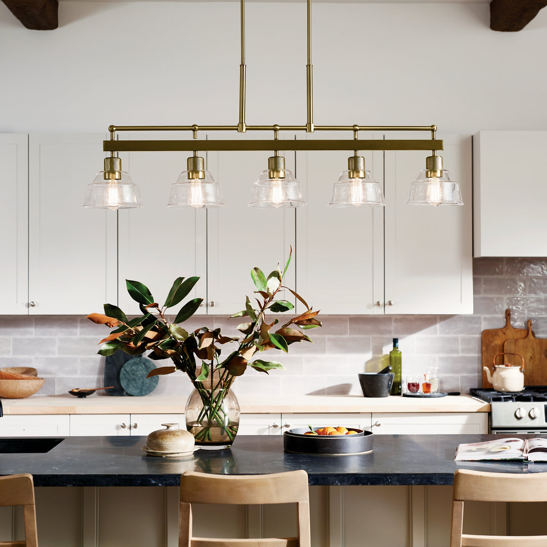 Kichler Canada - 52404BNB - Five Light Linear Chandelier - Eastmont - Brushed Brass