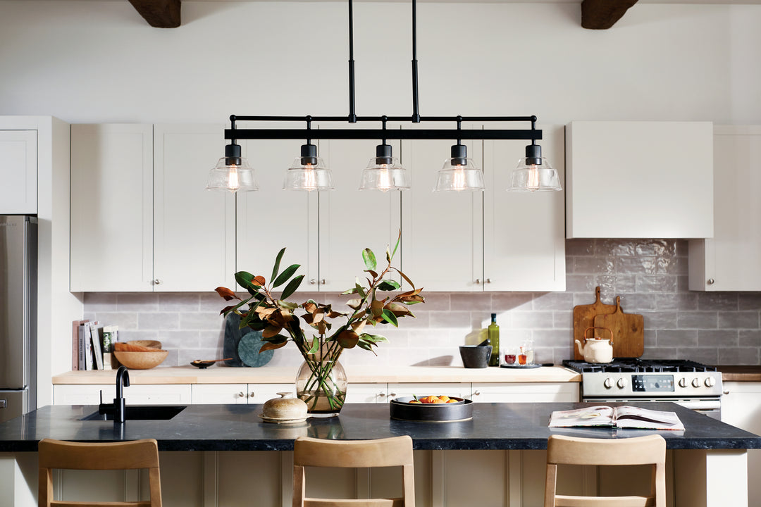 Kichler Canada - 52404BK - Five Light Linear Chandelier - Eastmont - Black
