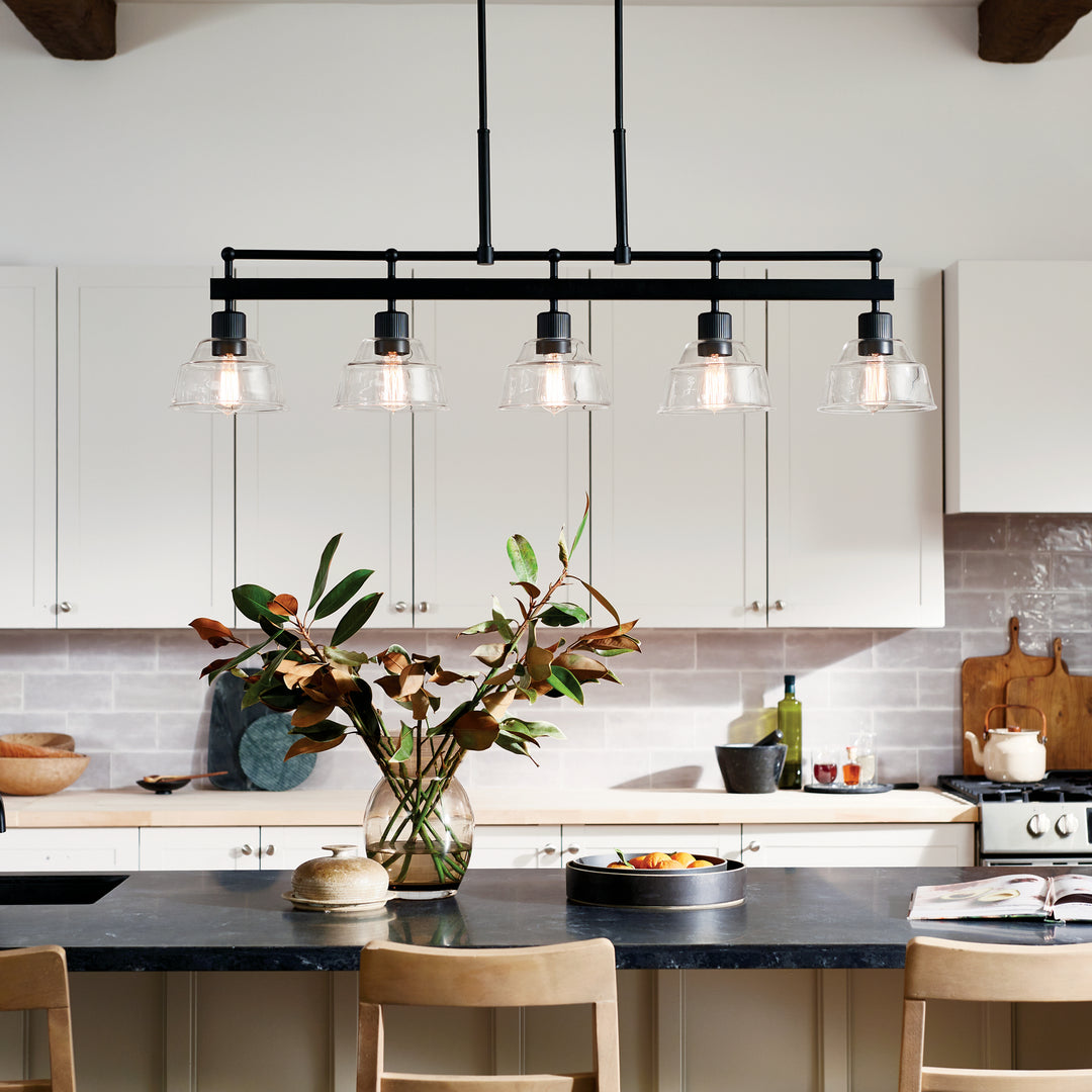 Kichler Canada - 52404BK - Five Light Linear Chandelier - Eastmont - Black