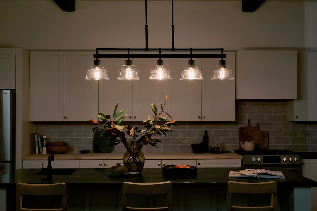 Kichler Canada - 52404BK - Five Light Linear Chandelier - Eastmont - Black