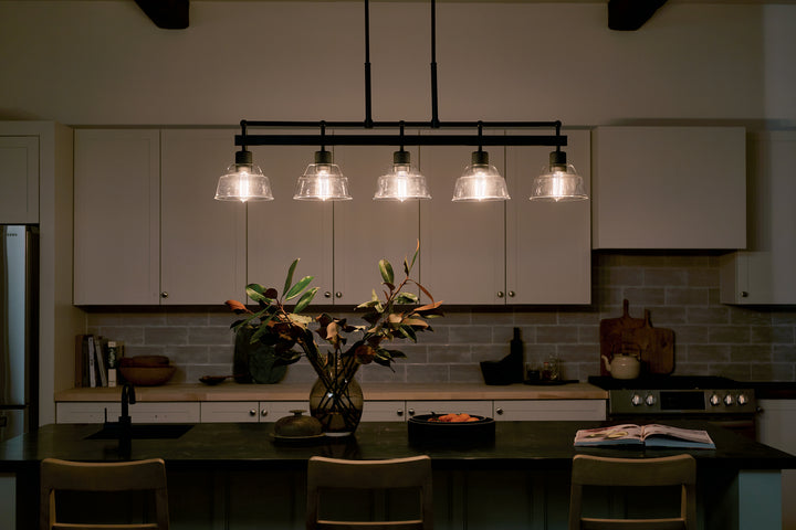 Kichler Canada - 52404BK - Five Light Linear Chandelier - Eastmont - Black