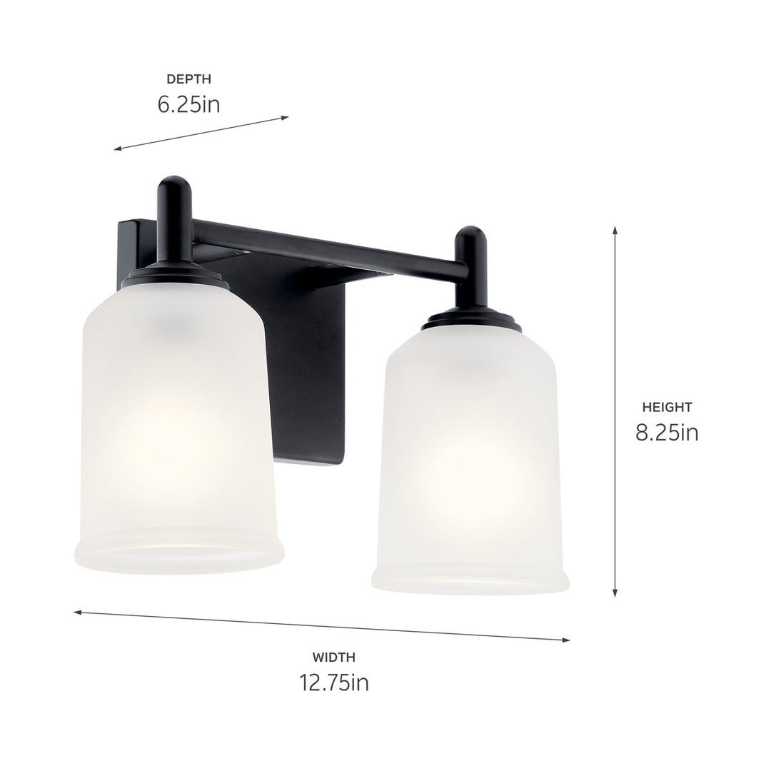 Kichler Canada - 45573BK - Two Light Bath - Shailene - Black