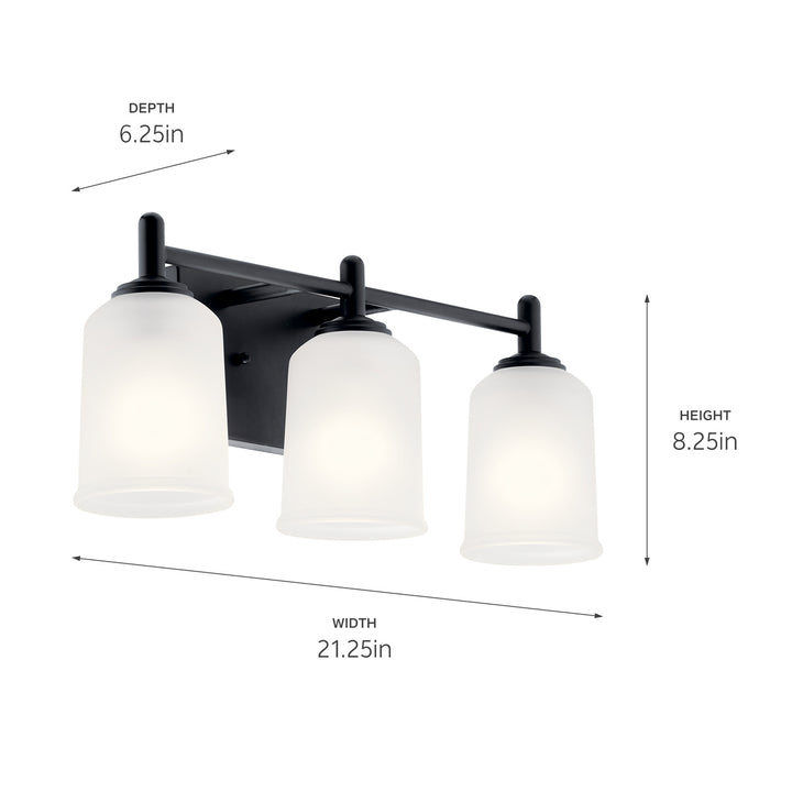 Kichler Canada - 45574BK - Three Light Bath - Shailene - Black