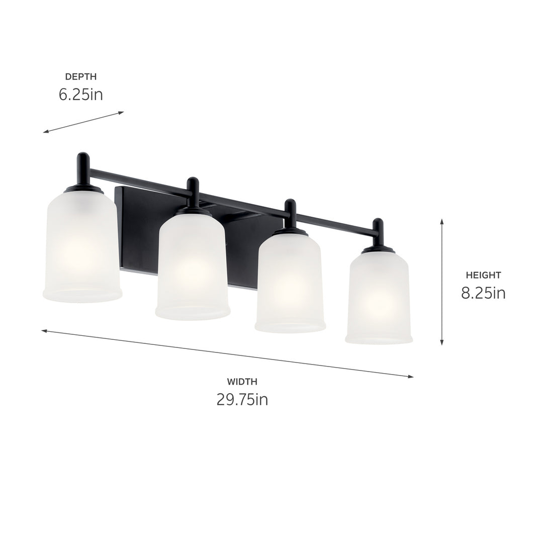 Kichler Canada - 45575BK - Four Light Bath - Shailene - Black
