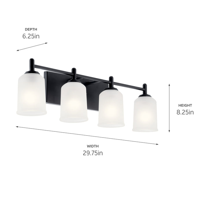 Kichler Canada - 45575BK - Four Light Bath - Shailene - Black