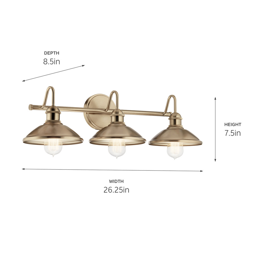 Kichler Canada - 45945CPZ - Three Light Bath - Clyde - Champagne Bronze