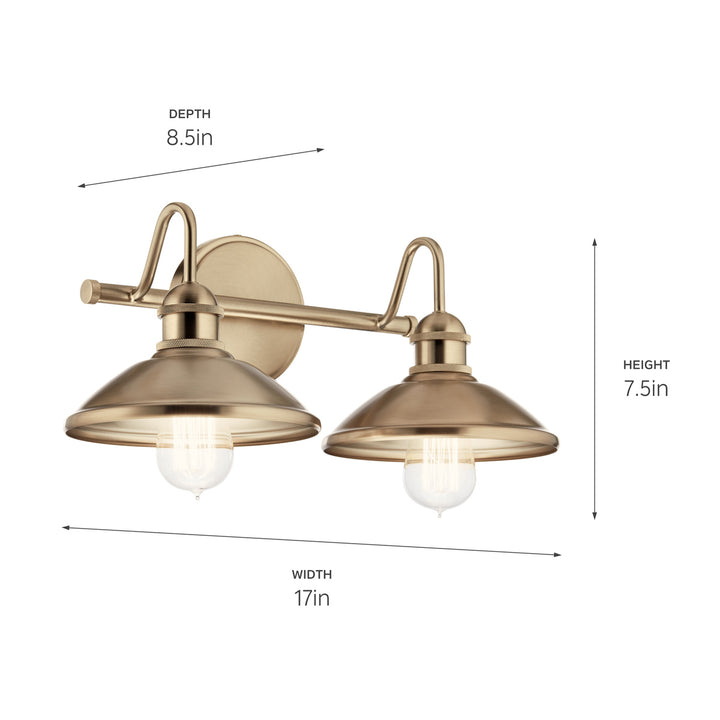 Kichler Canada - 45944CPZ - Two Light Bath - Clyde - Champagne Bronze