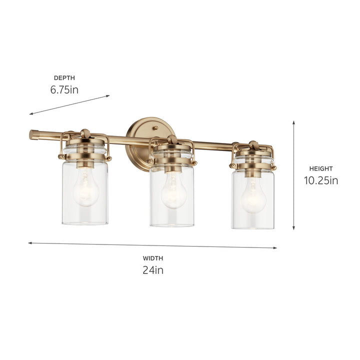 Kichler Canada - 45689CPZ - Three Light Bath - Brinley - Champagne Bronze