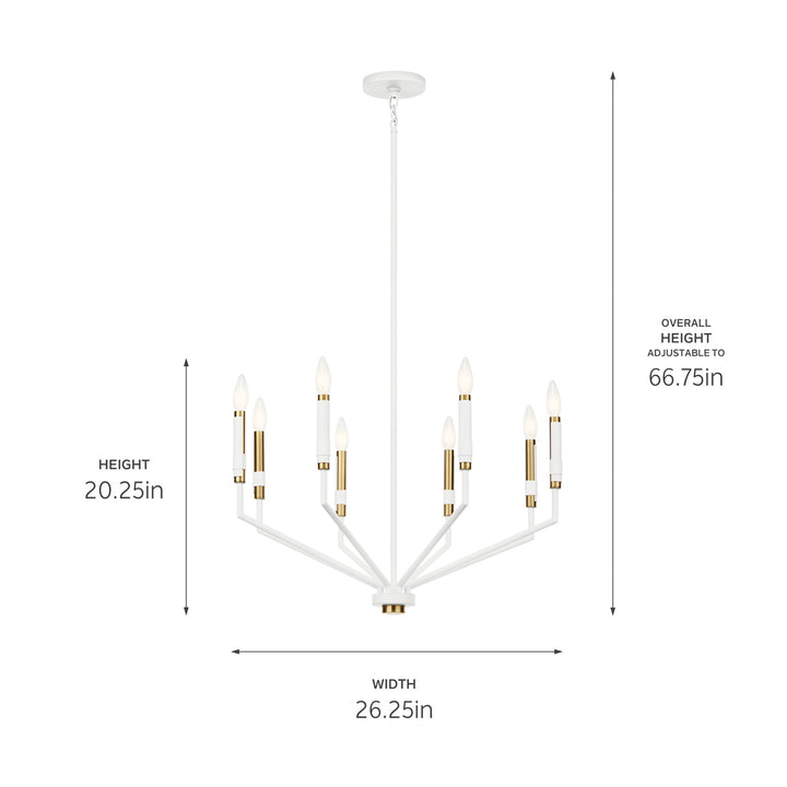 Kichler Canada - 52349WH - Eight Light Chandelier - Armand - White