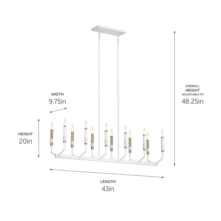 Kichler Canada - 52350WH - 12 Light Linear Chandelier - Armand - White