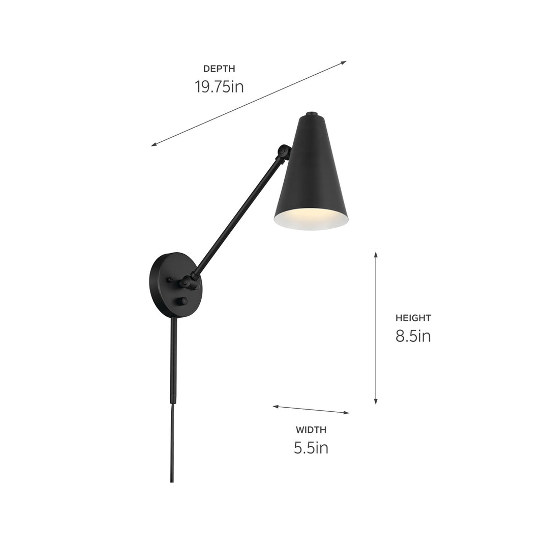 Kichler Canada - 52485BKB - One Light Wall Sconce - Sylvia - Black