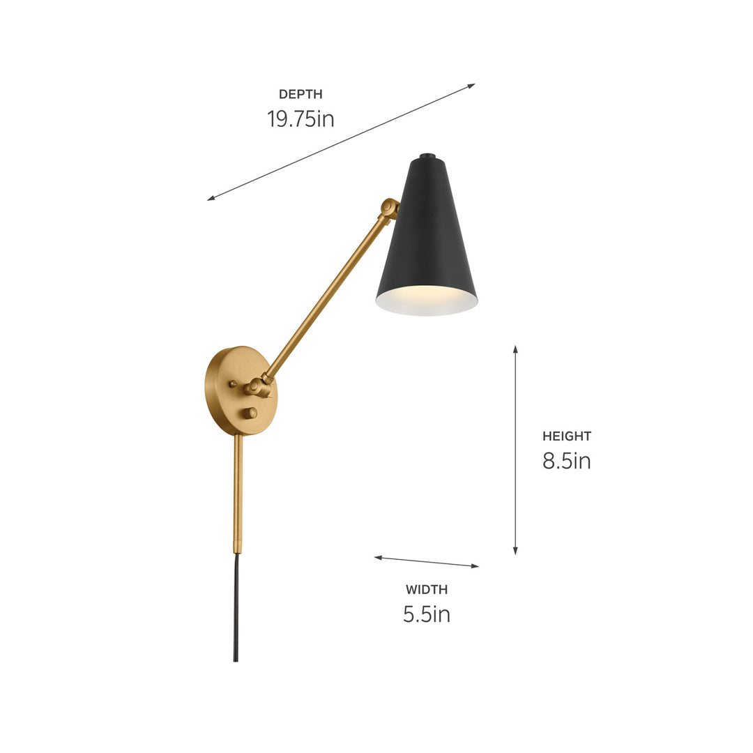 Kichler Canada - 52485NBRB - One Light Wall Sconce - Sylvia - Natural Brass