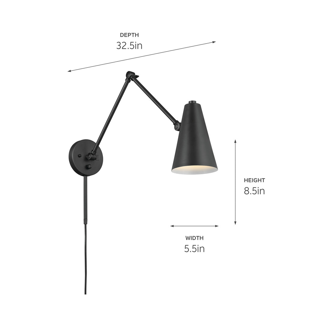 Kichler Canada - 52486BKB - One Light Wall Sconce - Sylvia - Black