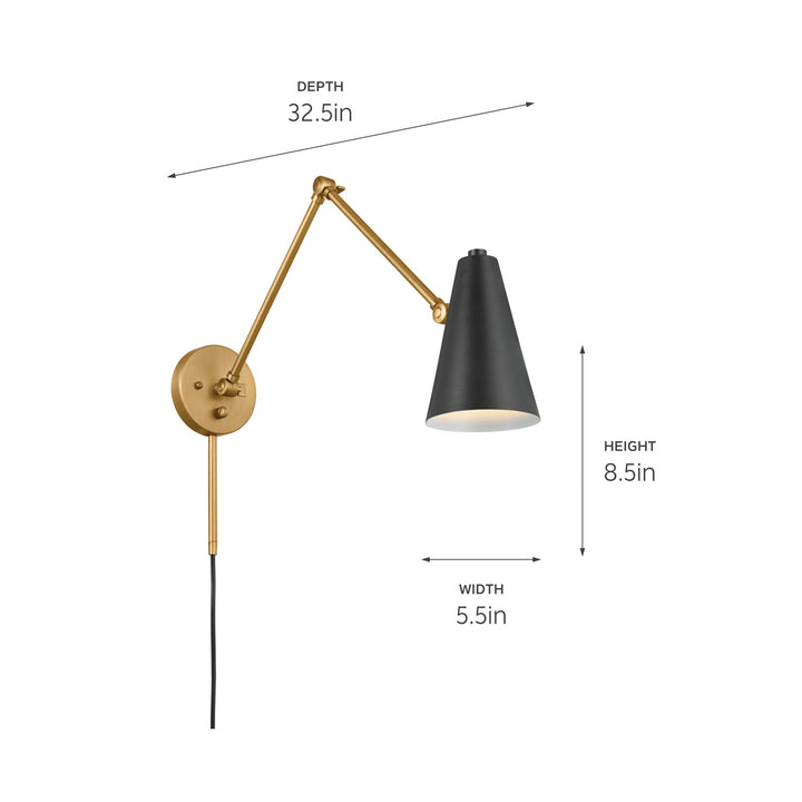 Kichler Canada - 52486NBRB - One Light Wall Sconce - Sylvia - Natural Brass