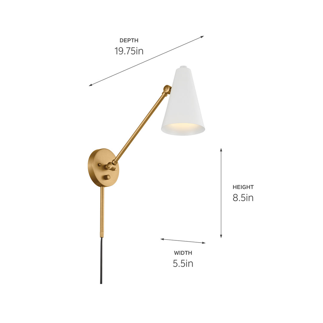 Kichler Canada - 52485NBRW - One Light Wall Sconce - Sylvia - Natural Brass