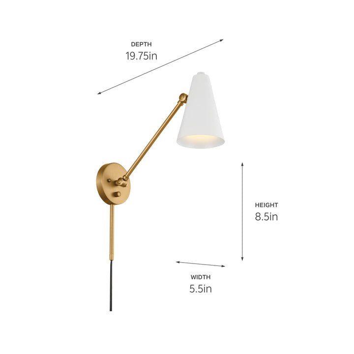 Kichler Canada - 52485NBRW - One Light Wall Sconce - Sylvia - Natural Brass