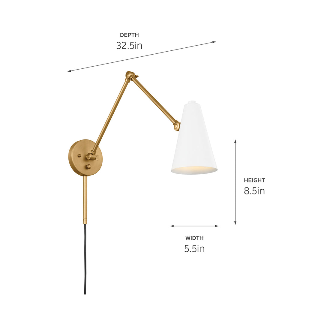 Kichler Canada - 52486NBRW - One Light Wall Sconce - Sylvia - Natural Brass