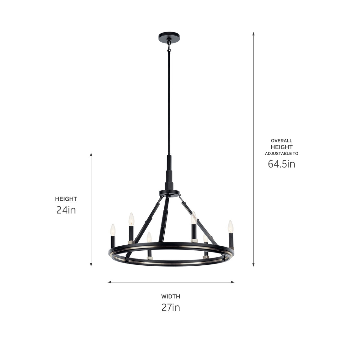 Kichler Canada - 52420BK - Six Light Chandelier - Emmala - Black