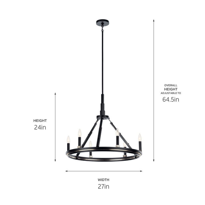 Kichler Canada - 52420BK - Six Light Chandelier - Emmala - Black