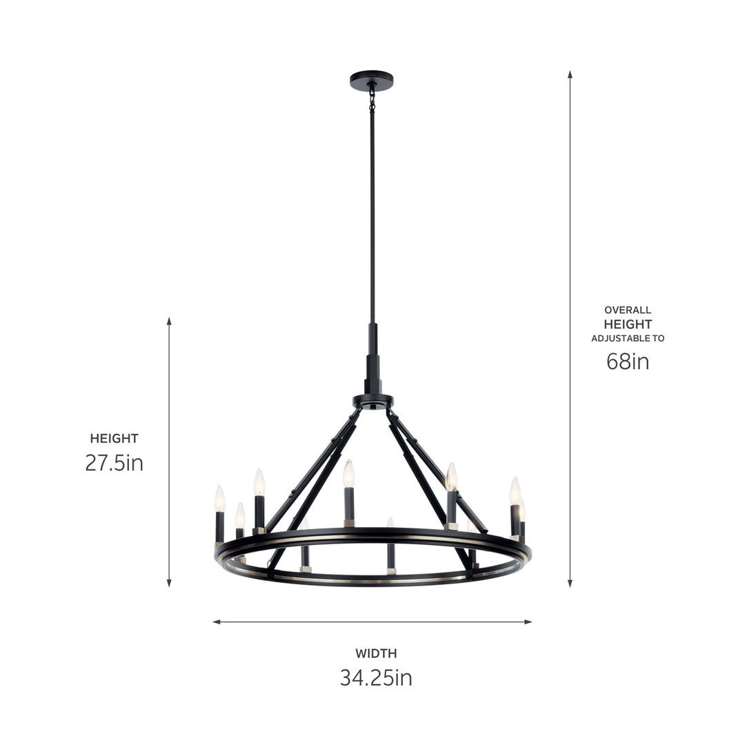 Kichler Canada - 52421BK - Ten Light Chandelier - Emmala - Black