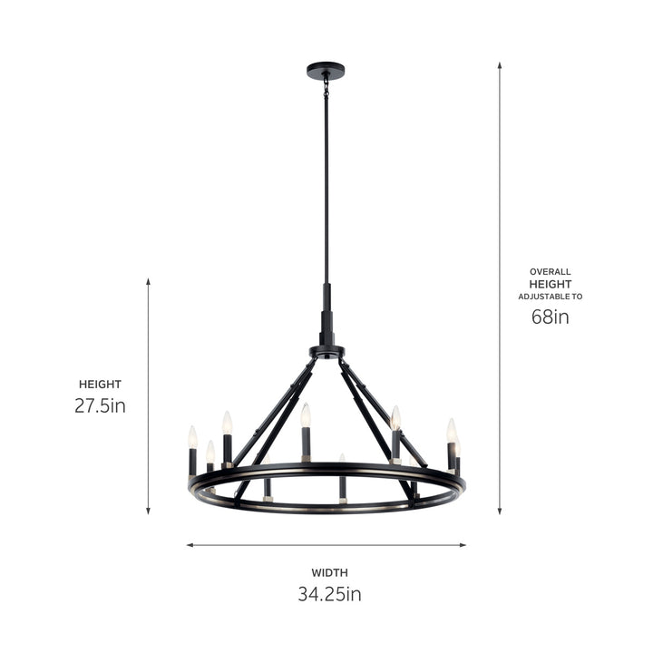 Kichler Canada - 52421BK - Ten Light Chandelier - Emmala - Black
