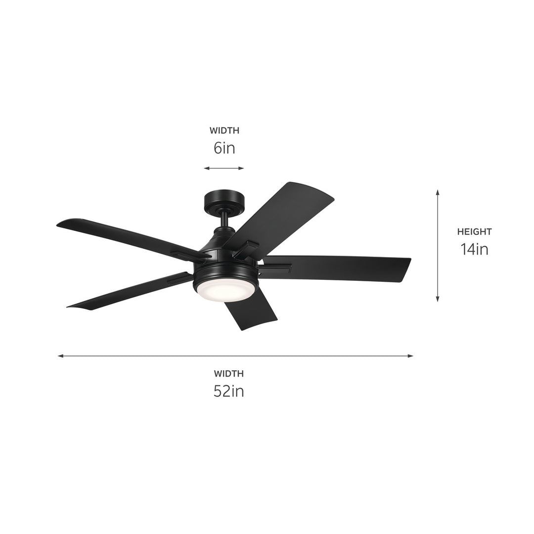 Kichler Canada - 310126SBK - 52"Ceiling Fan - Tide - Satin Black