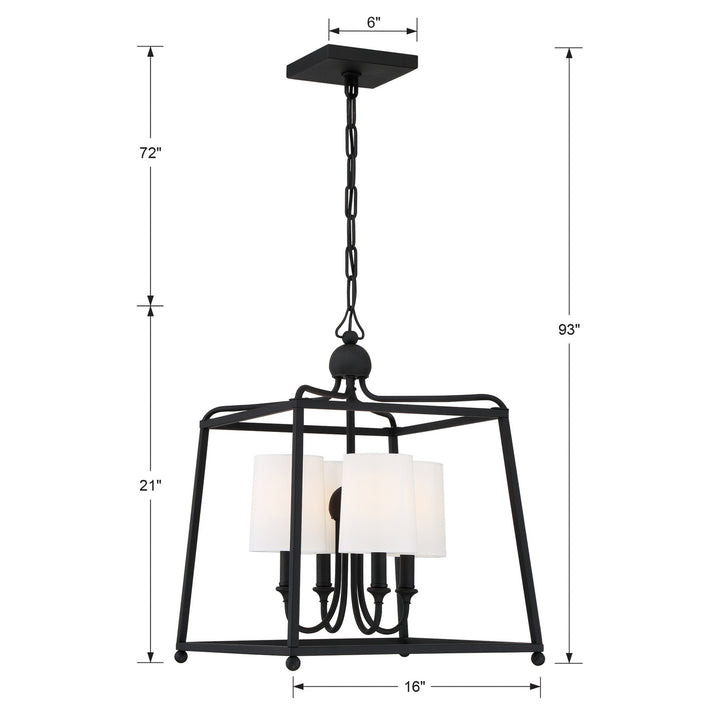 Crystorama - 2245-BF - Four Light Chandelier - Sylvan - Black Forged