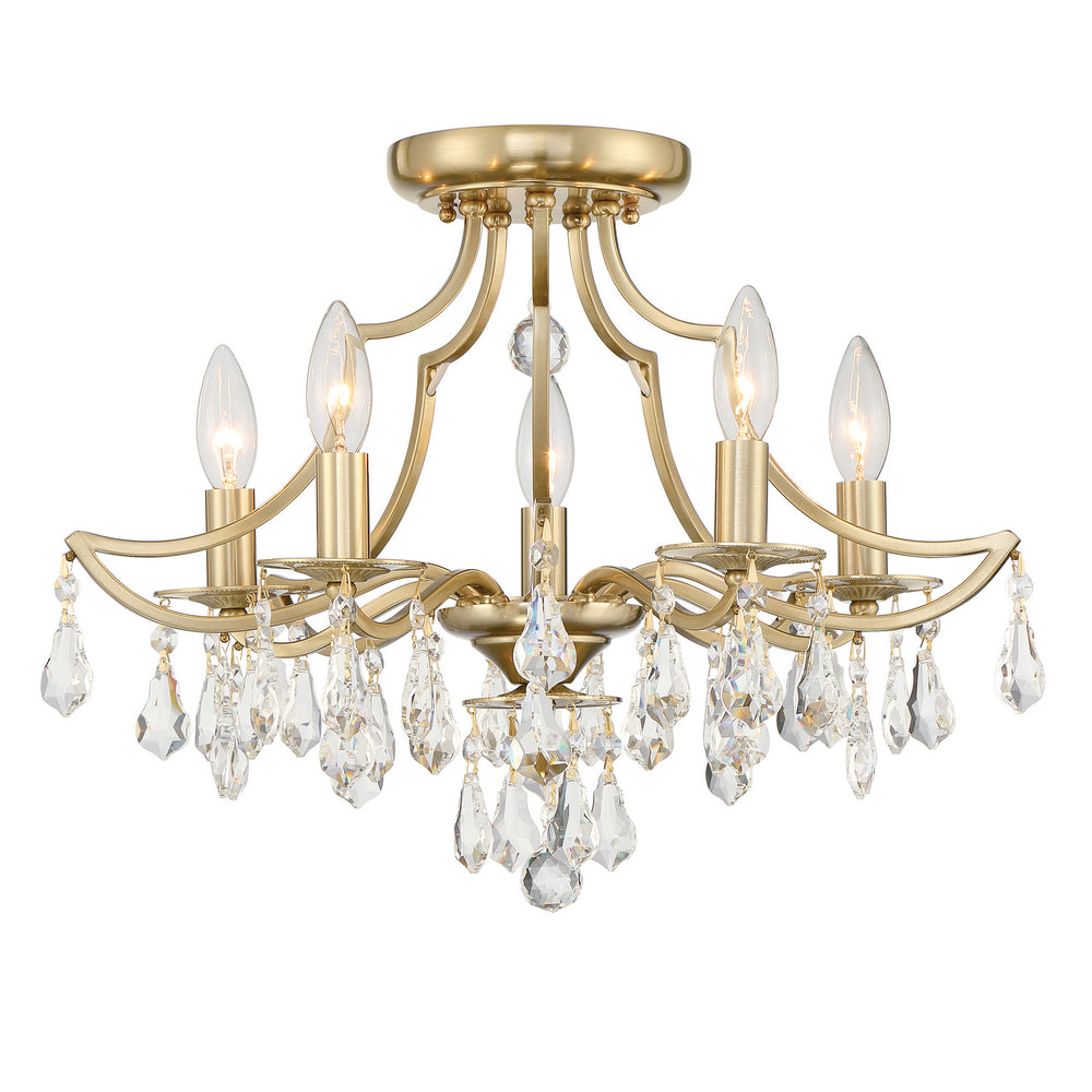 Crystorama - 5930-VG-CL-MWP - Five Light Semi Flush Mount - Cedar - Vibrant Gold
