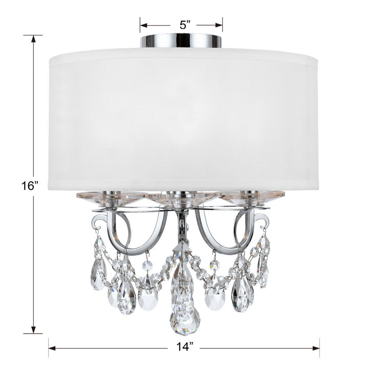 Crystorama - 6623-CH-CL-MWP_CEILING - Three Light Semi Flush Mount - Othello - Polished Chrome