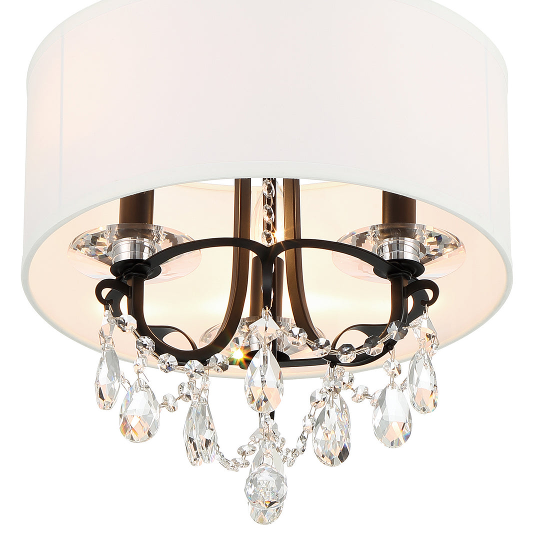Crystorama - 6623-MK-CL-MWP_CEILING - Three Light Semi Flush Mount - Othello - Matte Black