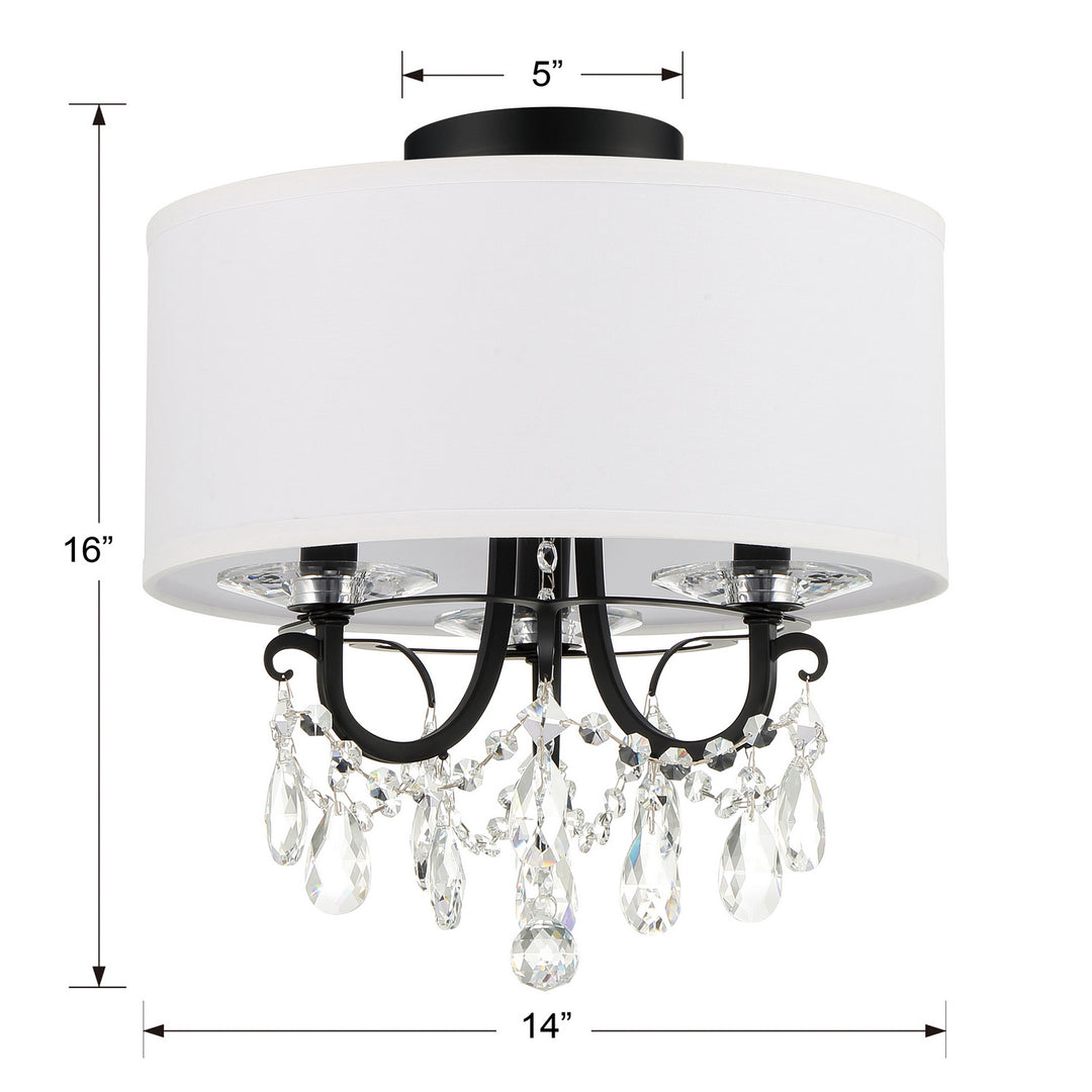 Crystorama - 6623-MK-CL-MWP_CEILING - Three Light Semi Flush Mount - Othello - Matte Black