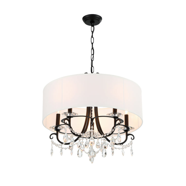 Crystorama - 6625-MK-CL-MWP - Five Light Chandelier - Othello - Matte Black