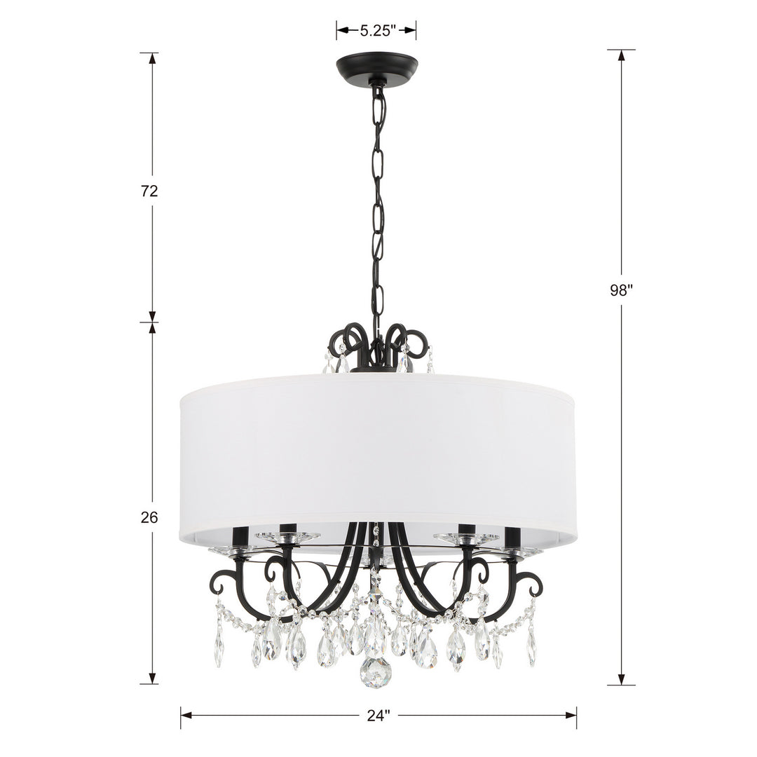 Crystorama - 6625-MK-CL-MWP - Five Light Chandelier - Othello - Matte Black