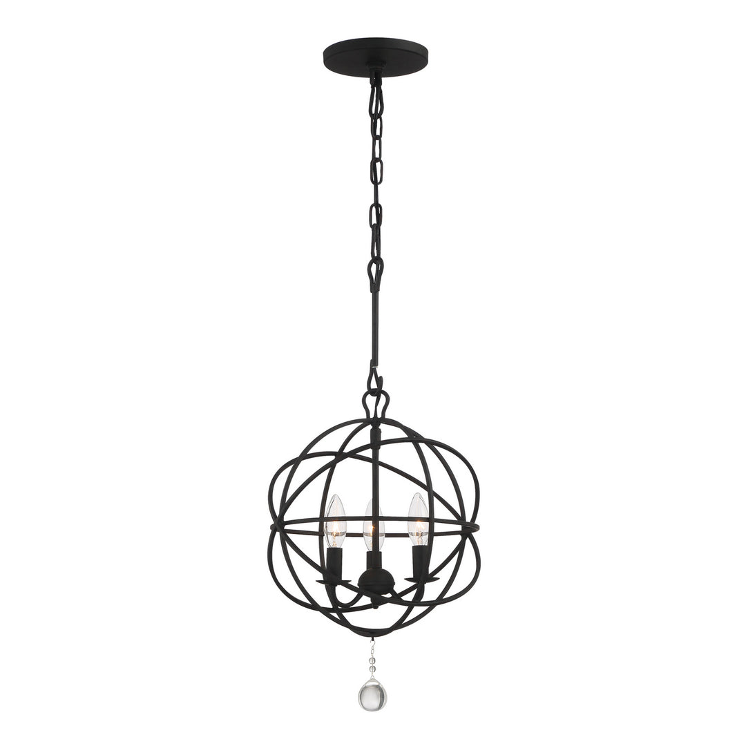 Crystorama - 9225-BK - Three Light Mini Chandelier - Solaris - Black