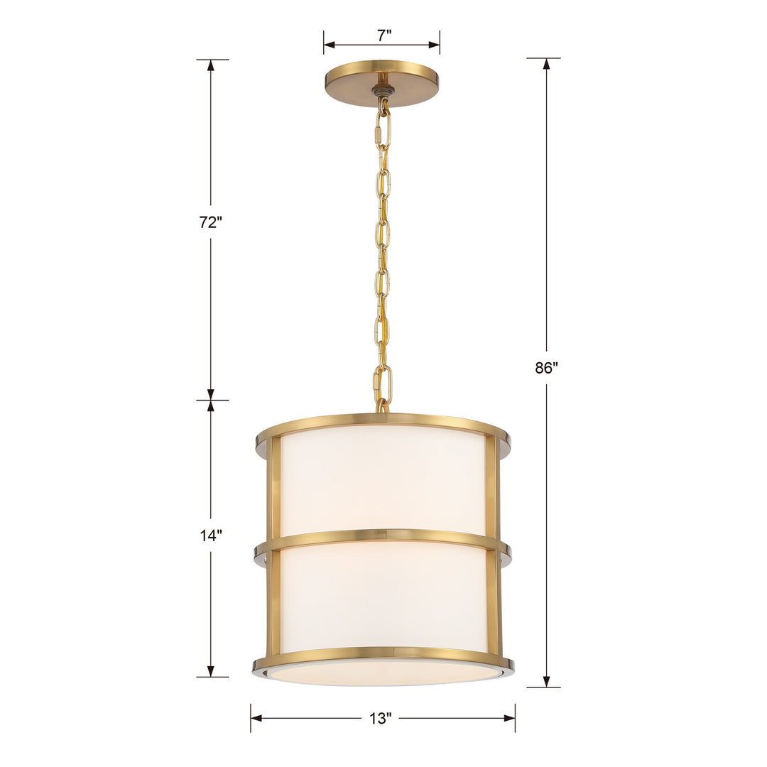 Crystorama - 9593-LG - Three Light Pendant - Hulton - Luxe Gold