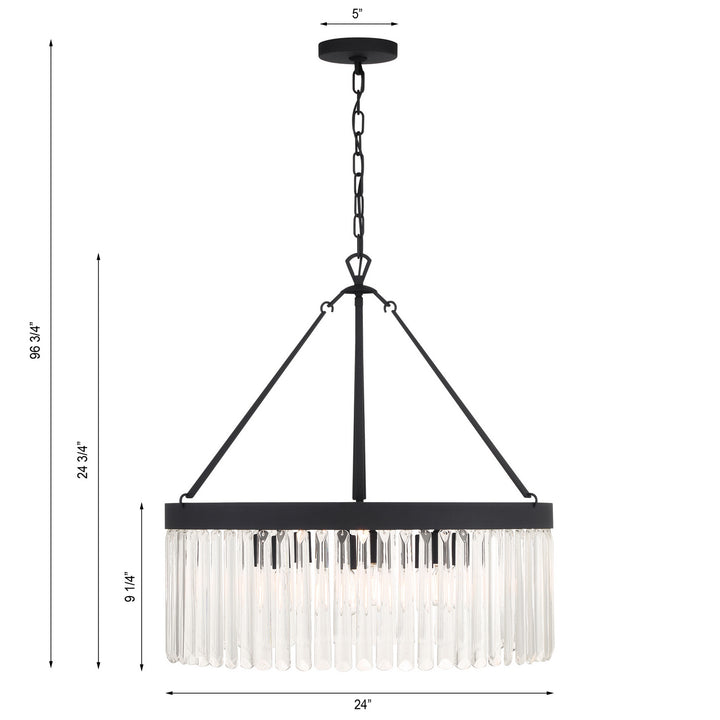 Crystorama - EMO-5406-BF - Eight Light Chandelier - Emory - Black Forged