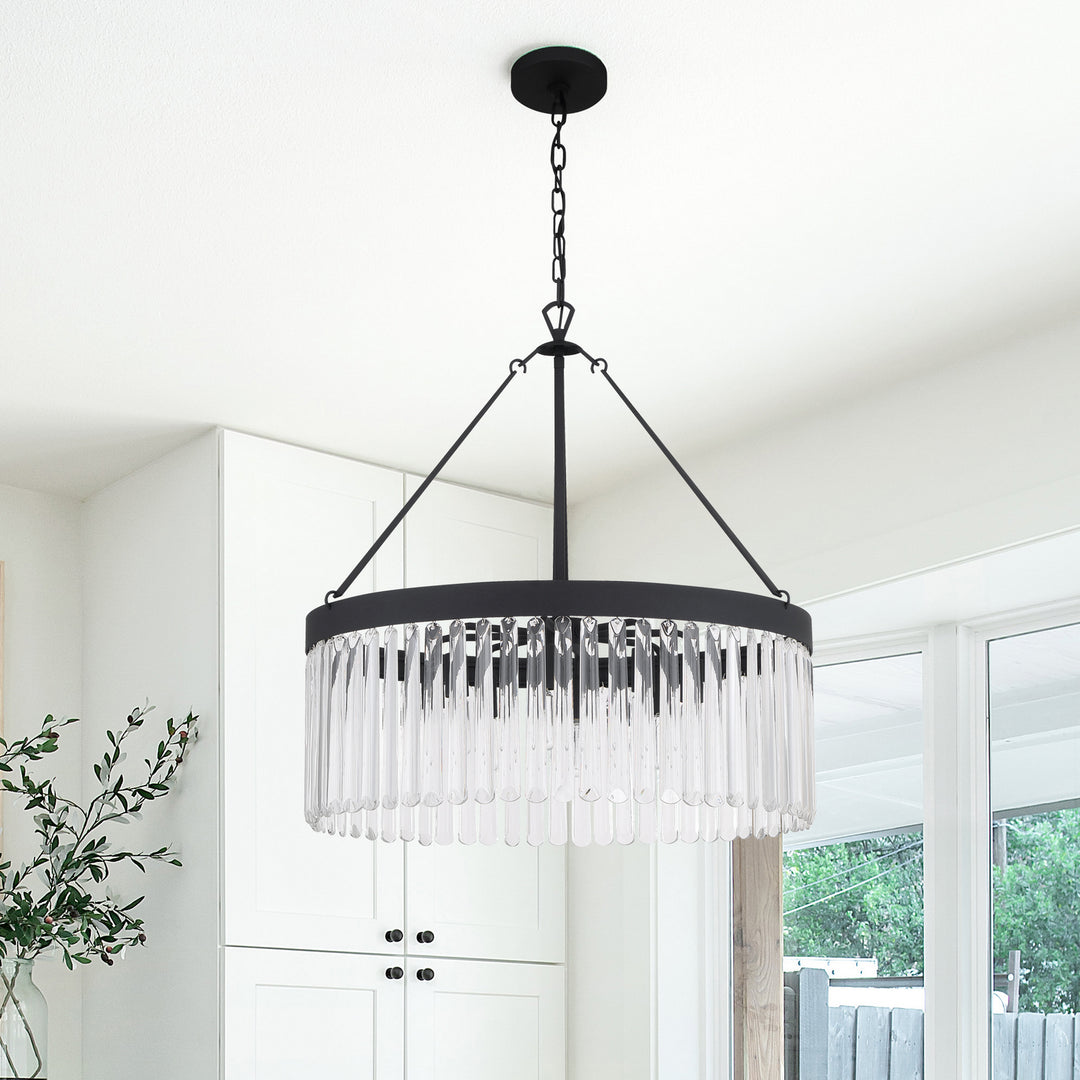 Crystorama - EMO-5406-BF - Eight Light Chandelier - Emory - Black Forged