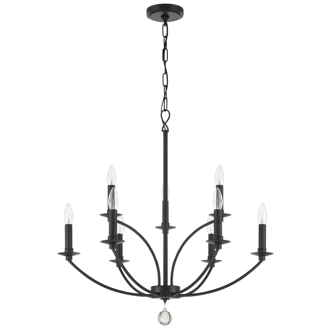 Crystorama - MIL-8009-BK - Nine Light Chandelier - Mila - Black