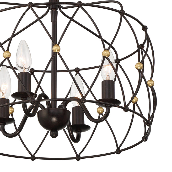 Crystorama - ZUC-A9030-EB-GA - Four Light Pendant - Zucca - English Bronze + Antique Gold